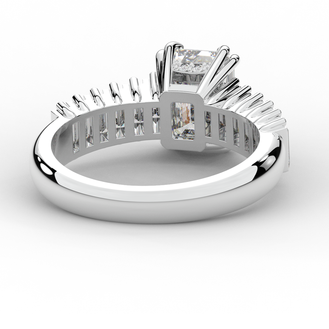 2.60CT.TW EMERALD CUT LAB DIAMOND ENGAGEMENT RING - Nazarelle