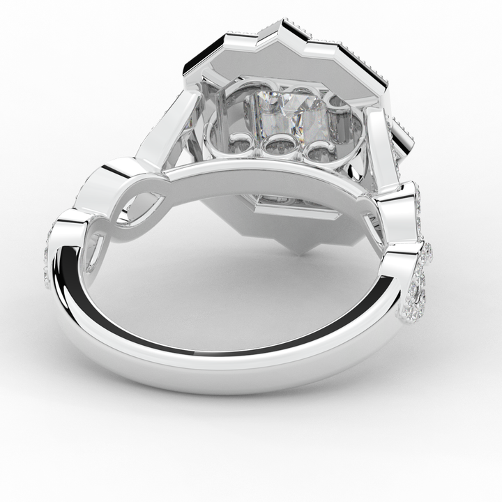1.90CT.TW EMERALD CUT LAB DIAMOND HALO ENGAGEMENT RING - Nazarelle