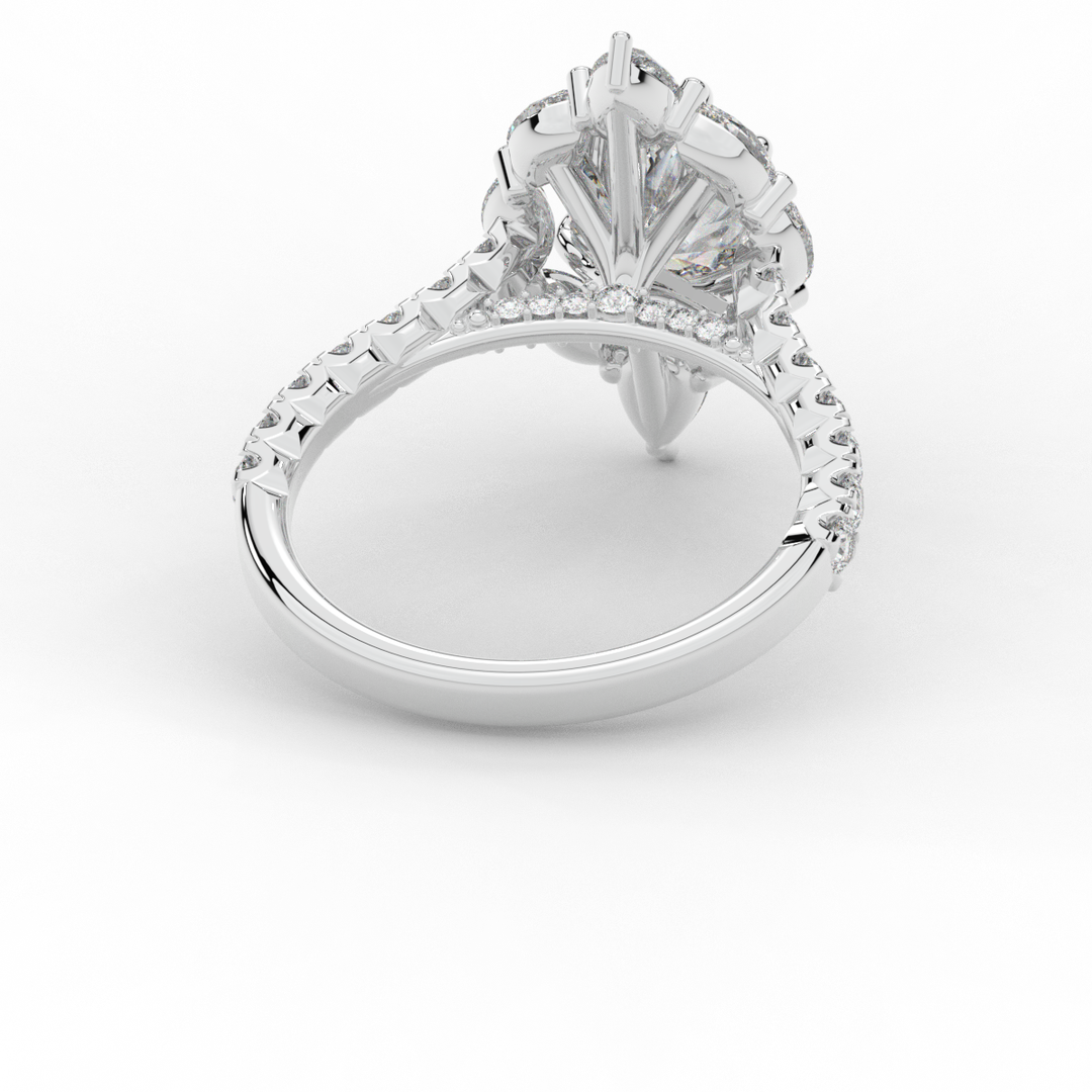 2.75CT.TW OVAL LAB DIAMOND HALO ENGAGEMENT RING - Nazarelle