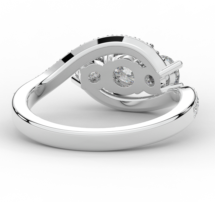 1.65CT.TW ROUND LAB DIAMOND TWIST HALO ENGAGEMENT RING - Nazarelle