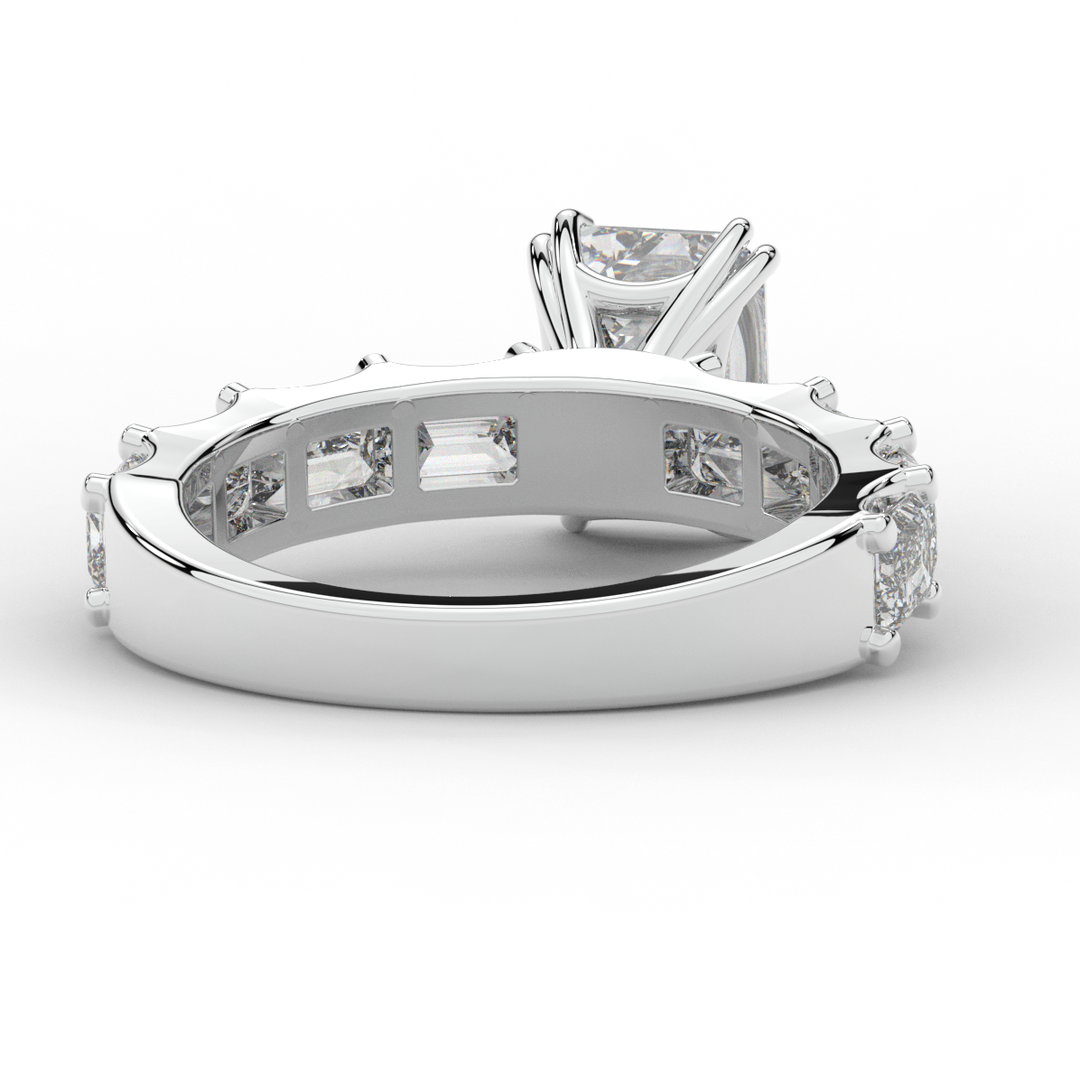 3.75CT.TW EMERALD CUT LAB DIAMOND SOLITAIRE ENGAGEMENT RING - Nazarelle