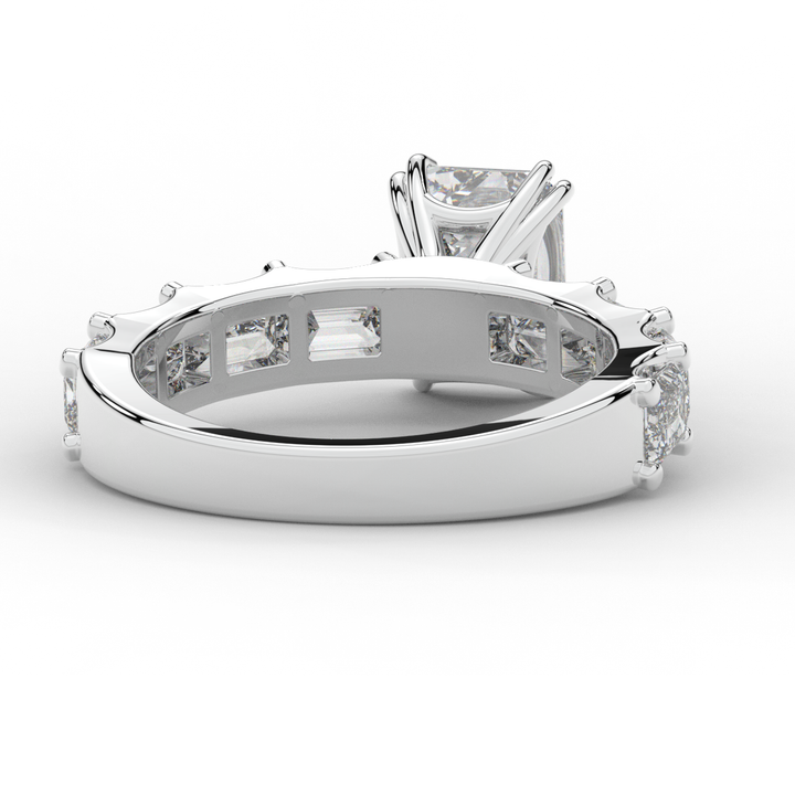 3.75CT.TW EMERALD CUT LAB DIAMOND SOLITAIRE ENGAGEMENT RING - Nazarelle