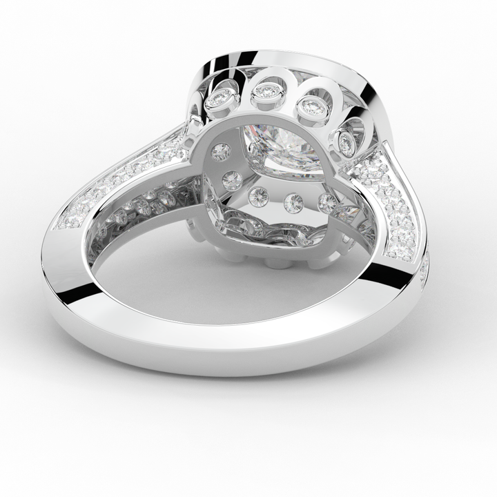 1.50CT.TW ROUND LAB DIAMOND HALO ENGAGEMENT RING - Nazarelle