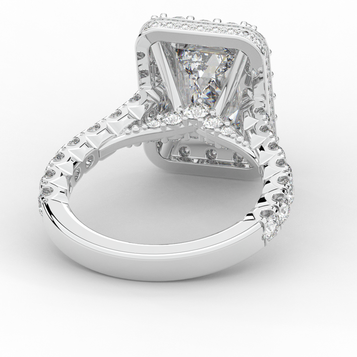 4.50CT.TW EMERALD CUT LAB DIAMOND HALO ENGAGEMENT RING - Nazarelle