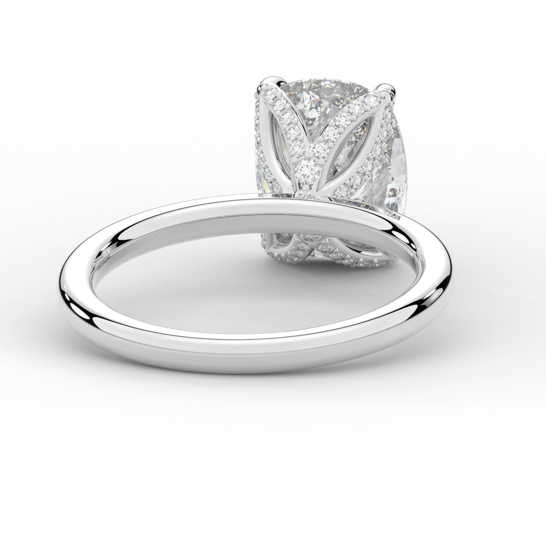 3.10CT.TW CUSHION LAB DIAMOND ENGAGEMENT RING - Nazarelle
