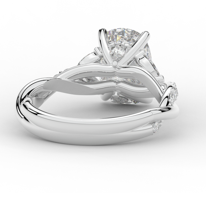 2.40CT.TW CUSHION LAB DIAMOND TWIST BAND ENGAGEMENT RING - Nazarelle