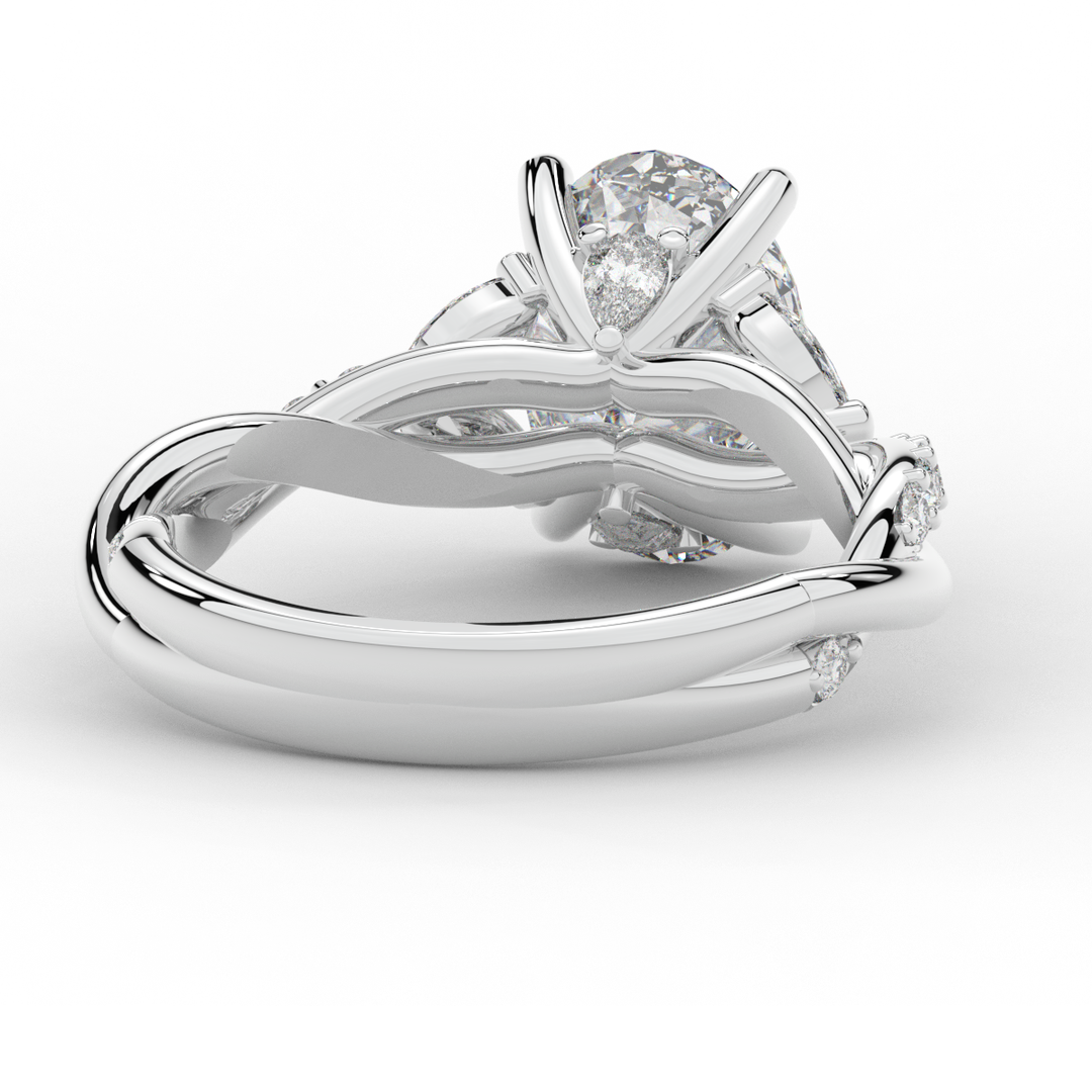 2.40CT.TW OVAL LAB DIAMOND TWIST ENGAGEMENT RING - Nazarelle
