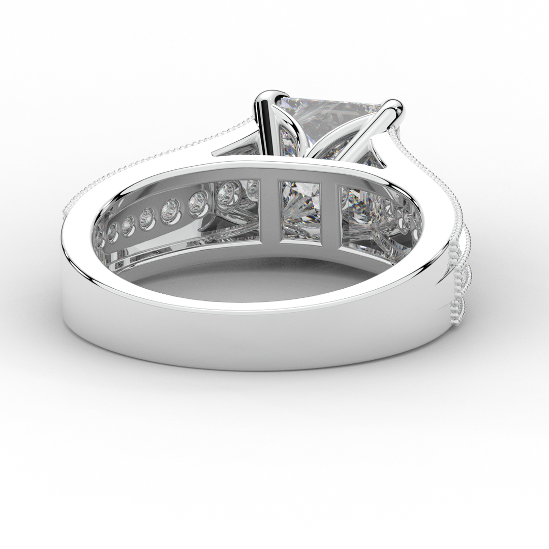 3.55CT.TW PRINCESS LAB DIAMOND ENGAGEMENT RING - Nazarelle