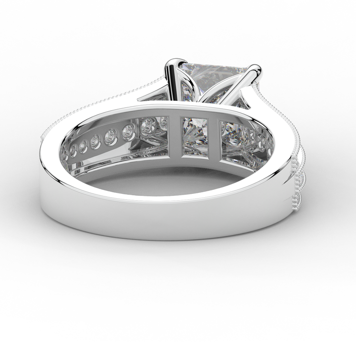 3.55CT.TW PRINCESS LAB DIAMOND ENGAGEMENT RING - Nazarelle