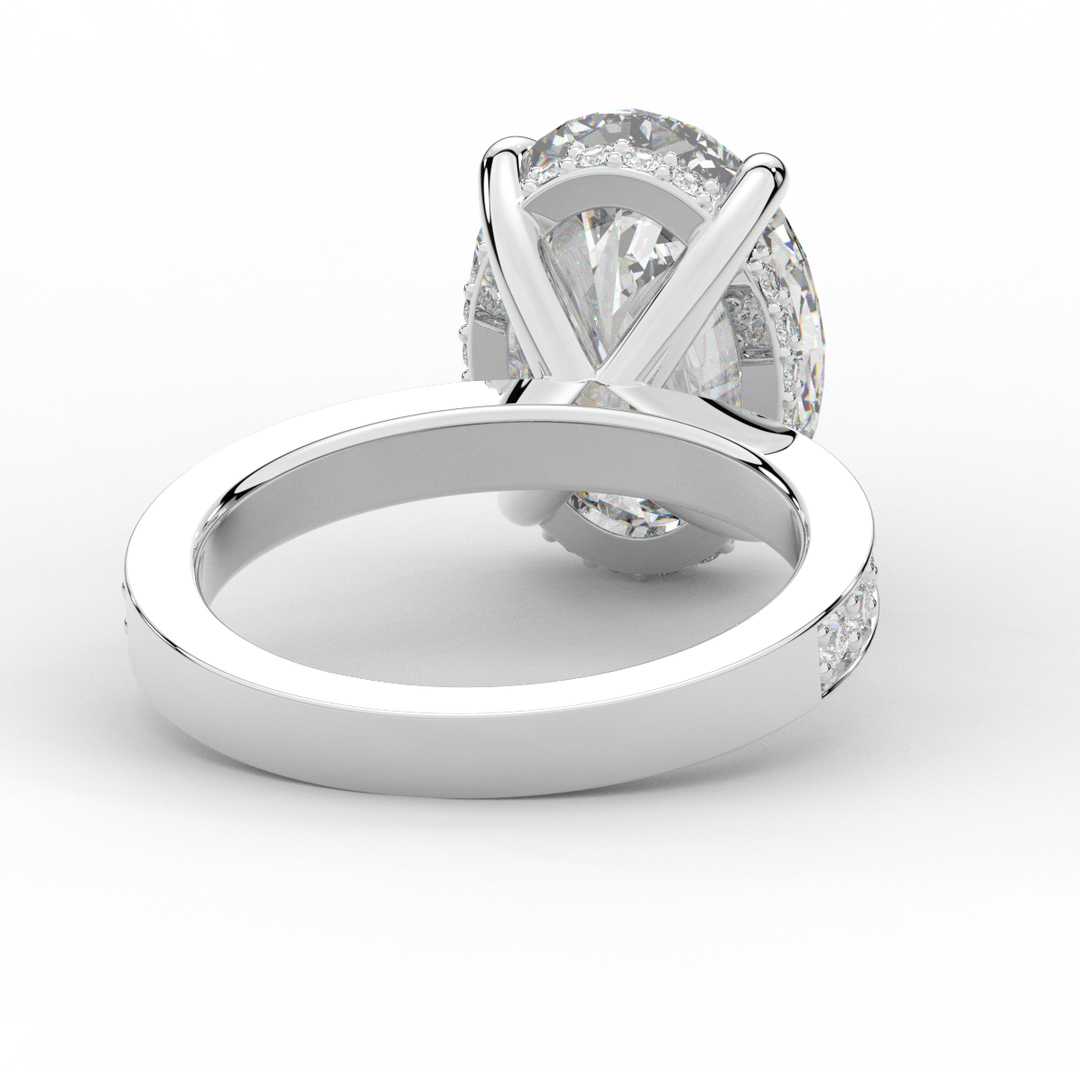 4.30CT.TW OVAL LAB DIAMOND BAND ENGAGEMENT RING - Nazarelle