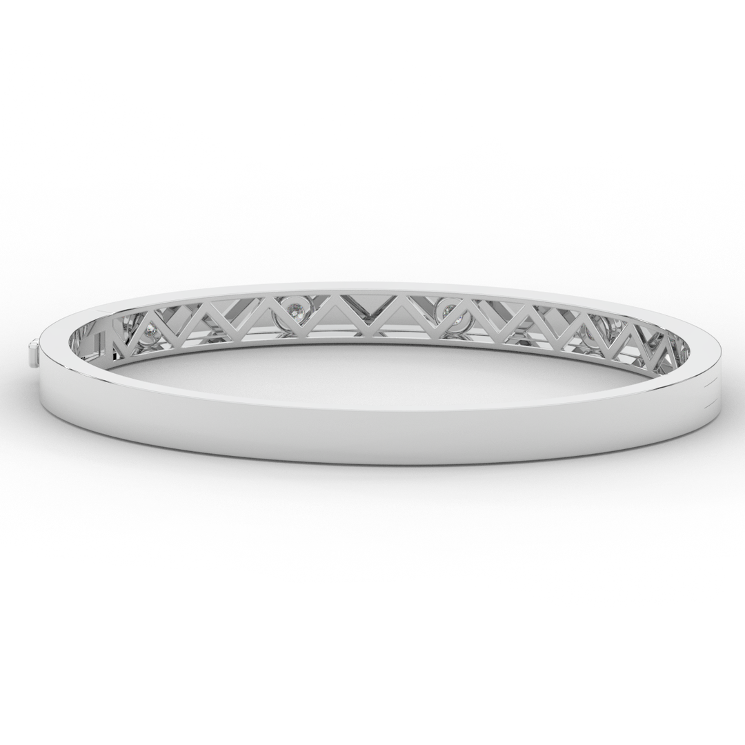 0.50CT.TW ROUND LAB DIAMOND BEZEL SET BANGLE - Nazarelle