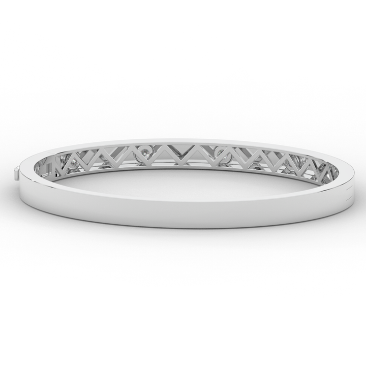 0.50CT.TW ROUND LAB DIAMOND BEZEL SET BANGLE - Nazarelle