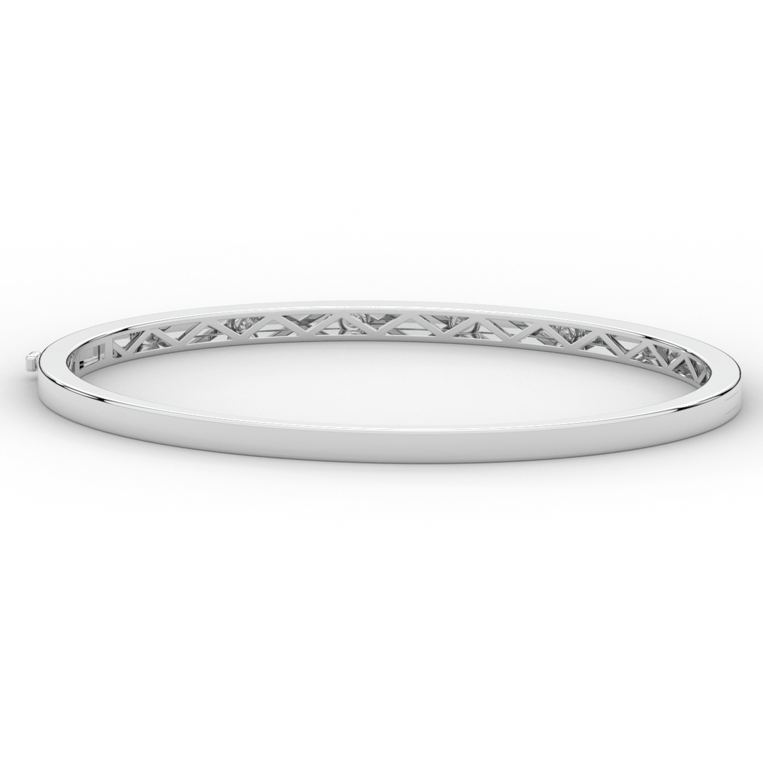 0.15CT.TW ROUND LAB BEZEL SET DIAMOND BANGLE - Nazarelle