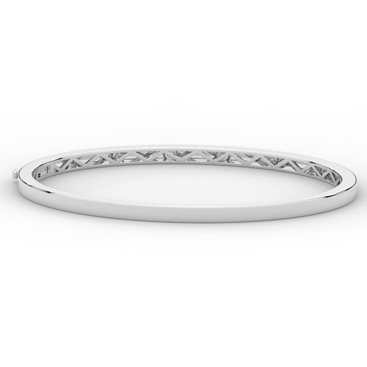 0.15CT.TW ROUND LAB BEZEL SET DIAMOND BANGLE - Nazarelle