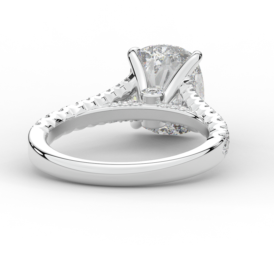 3.45CT.TW CUSHION LAB DIAMOND ENGAGEMENT RING - Nazarelle