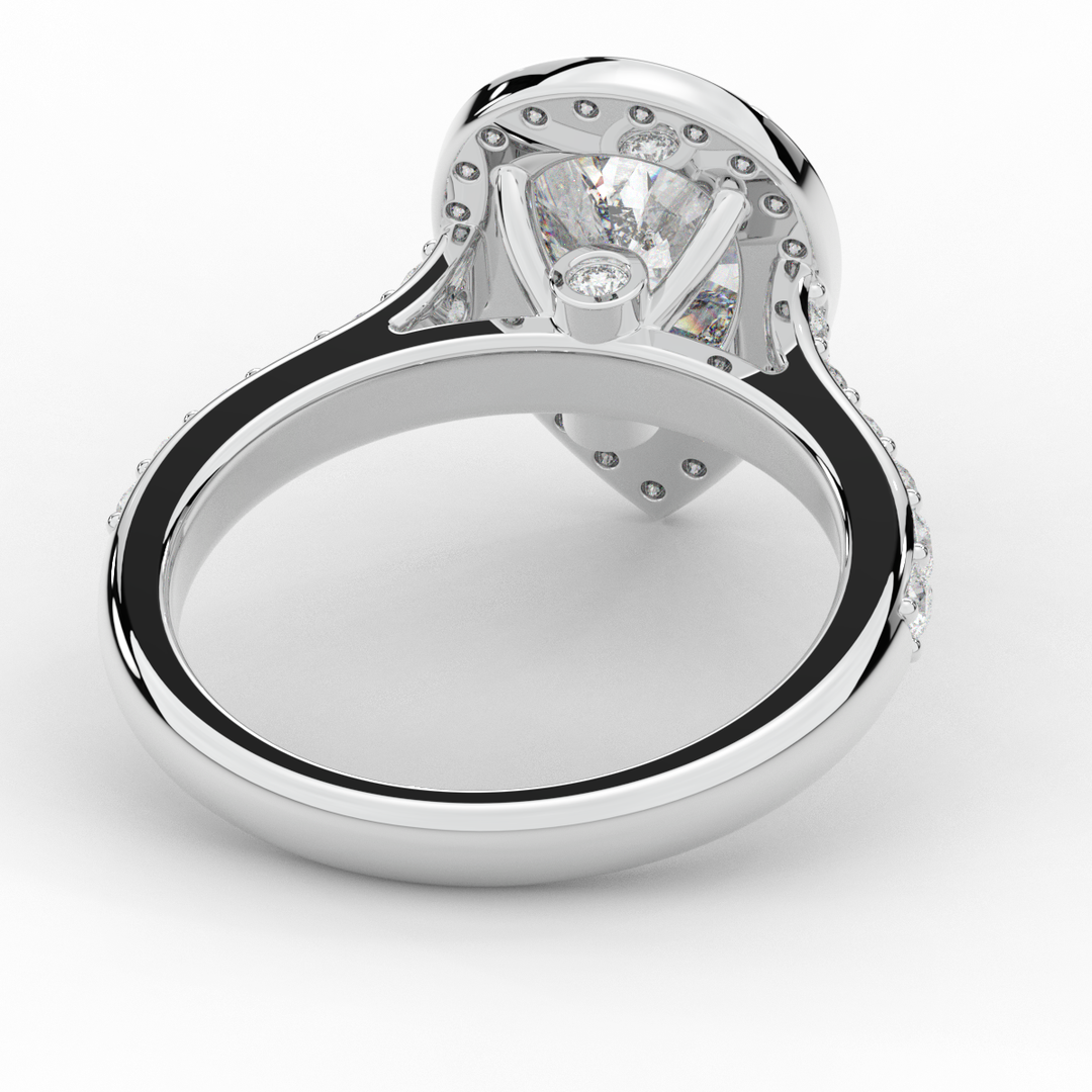2.50CT.TW PEAR LAB DIAMOND HALO ENGAGEMENT RING - Nazarelle