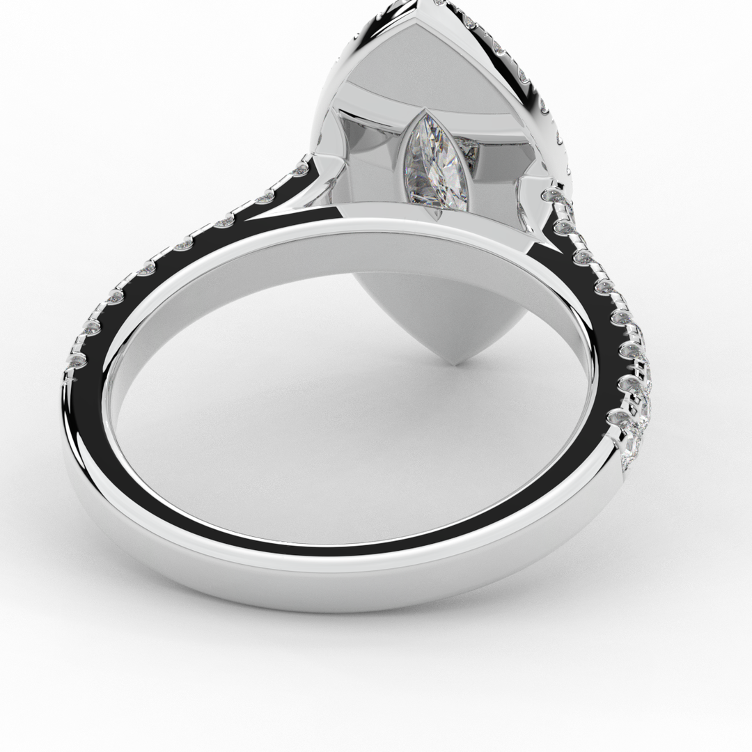 1.00CT.TW MARQUISE LAB DIAMOND HALO ENGAGEMENT RING - Nazarelle
