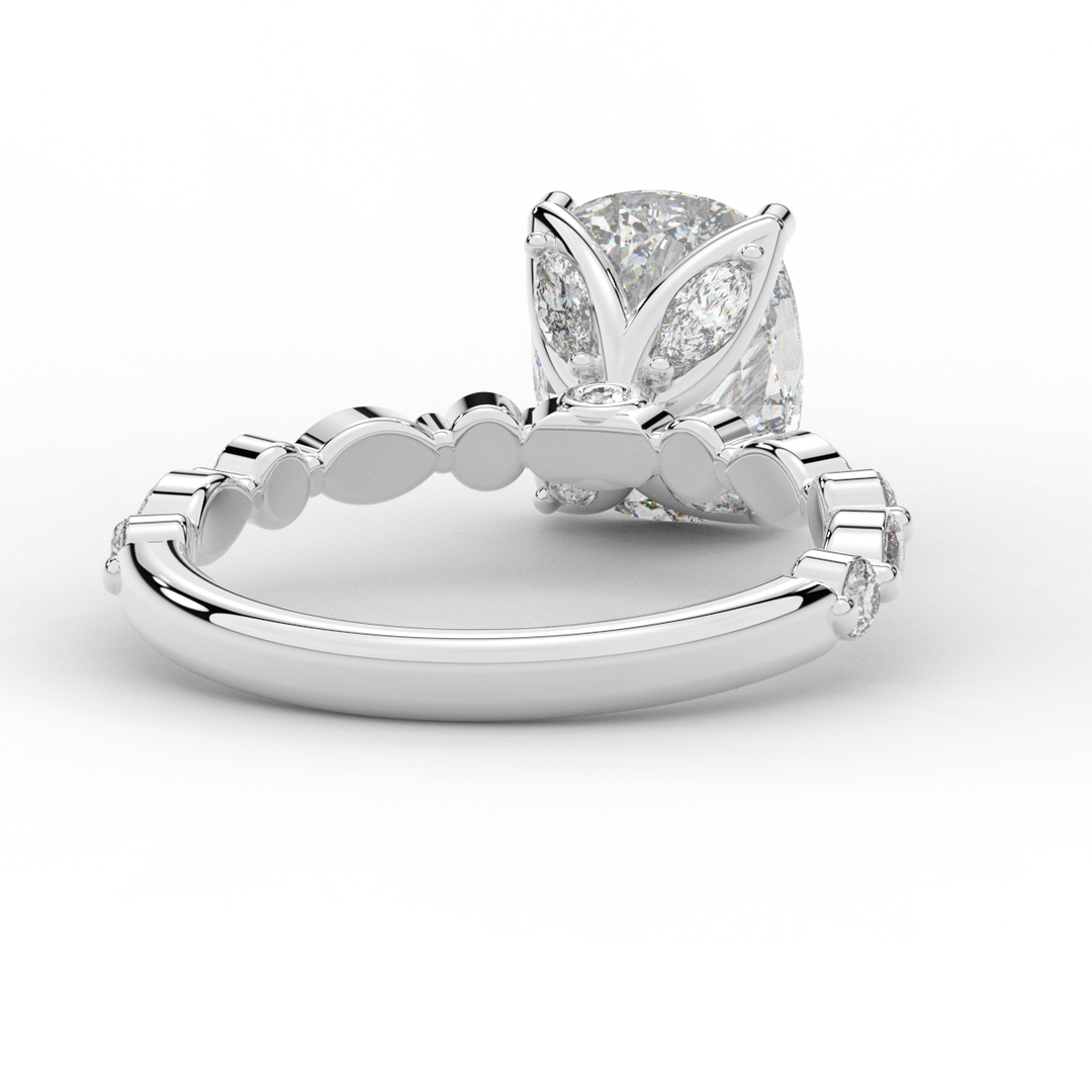 2.60CT.TW CUSHION LAB DIAMOND SOLITAIRE ENGAGEMENT RING - Nazarelle