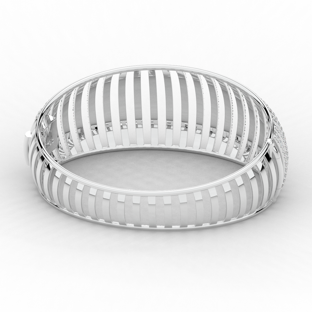 4.00CT.TW ROUND LAB DIAMOND BANGLE - Nazarelle