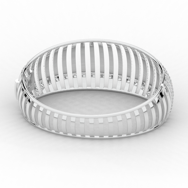 4.00CT.TW ROUND LAB DIAMOND BANGLE - Nazarelle