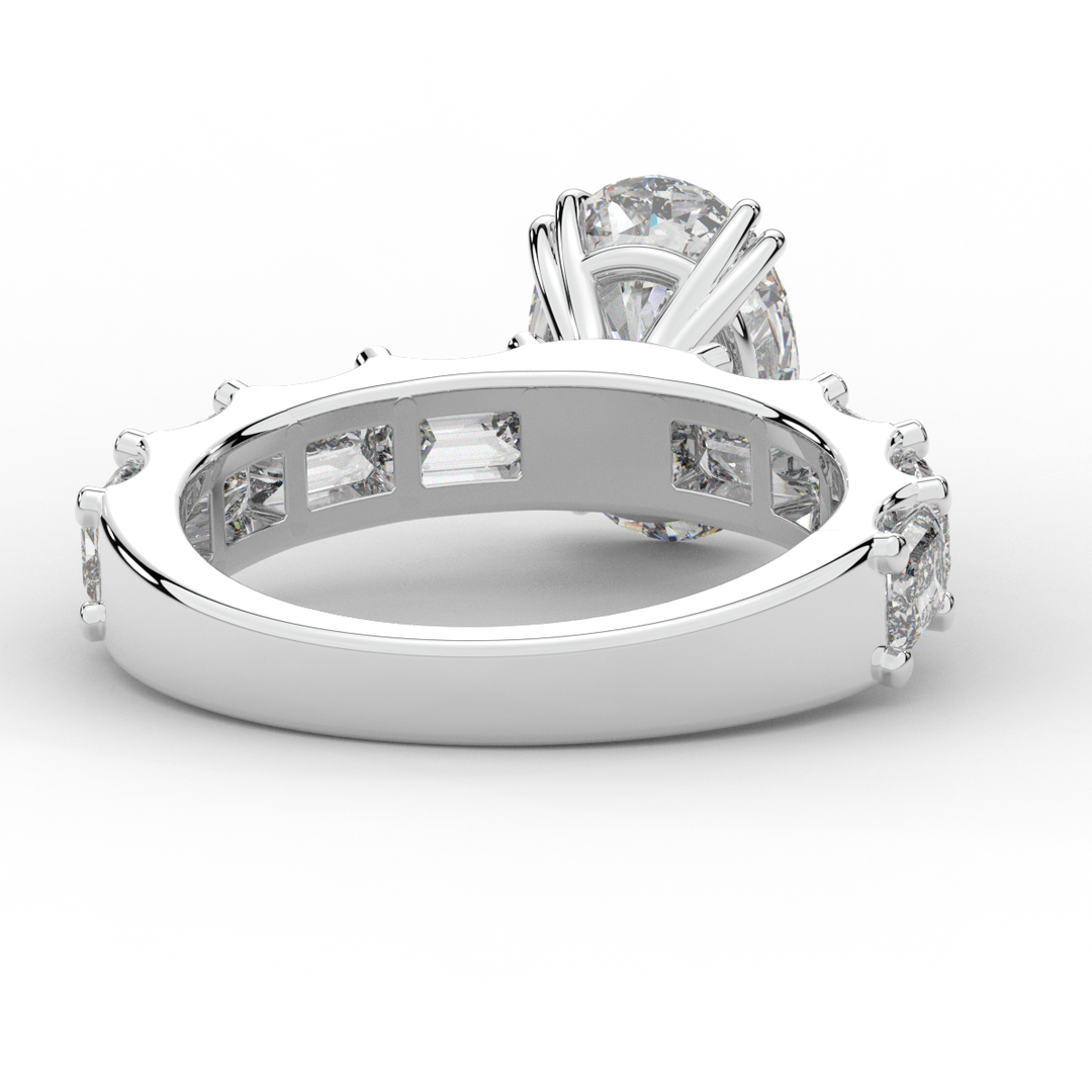3.75CT.TW OVAL LAB DIAMOND SOLITAIRE ENGAGEMENT RING - Nazarelle