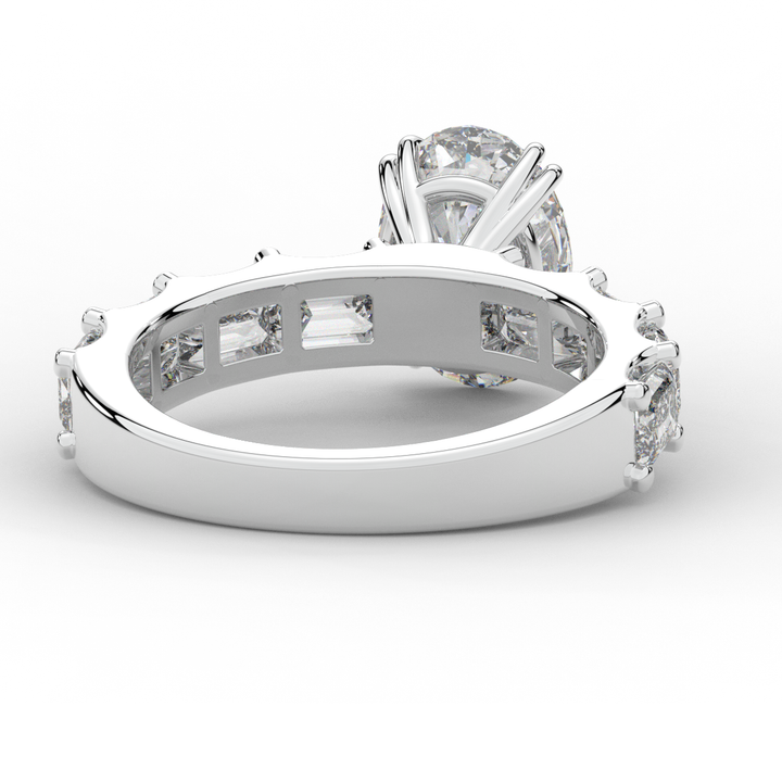 3.75CT.TW OVAL LAB DIAMOND SOLITAIRE ENGAGEMENT RING - Nazarelle