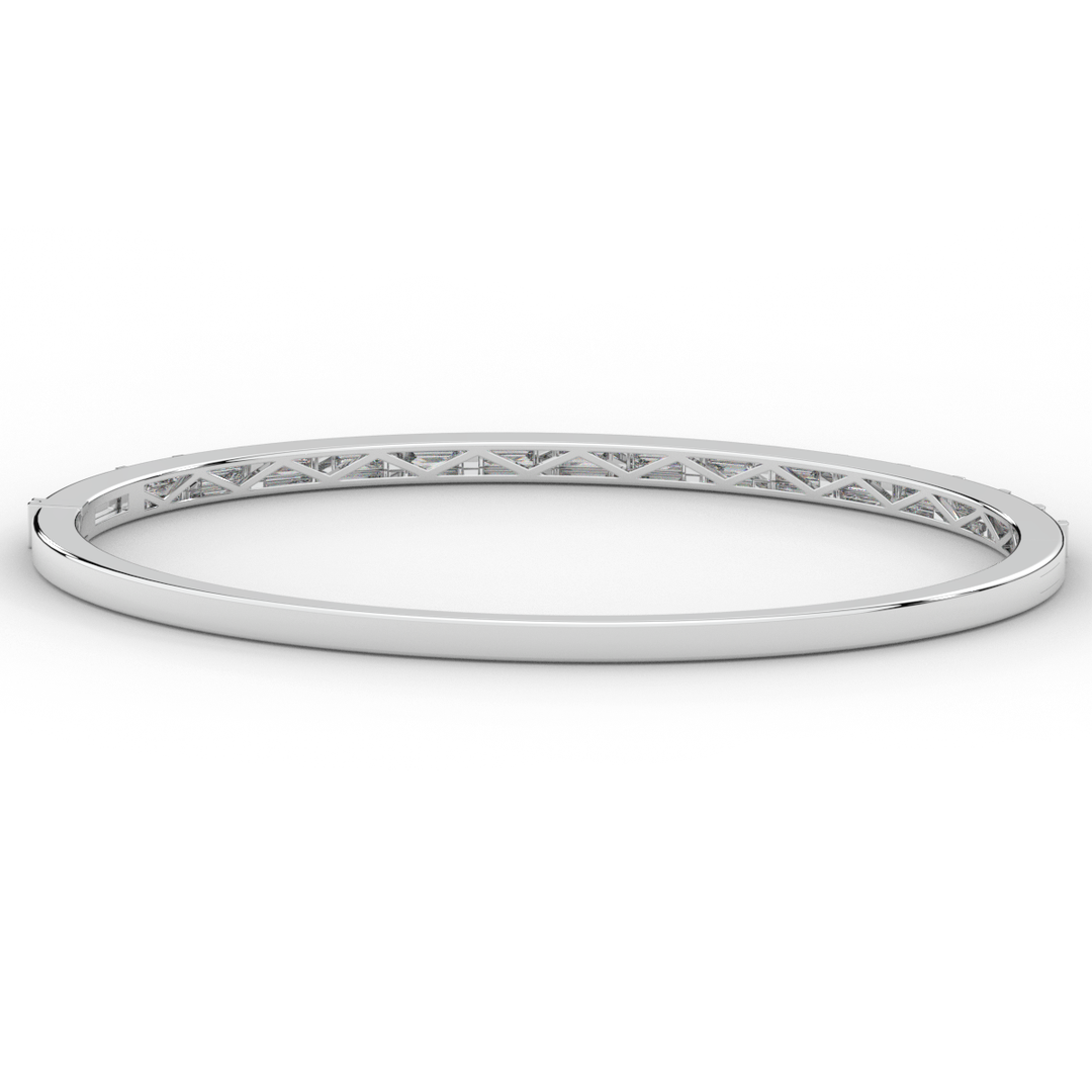 1.50CT.TW BAGUETTE LAB DIAMOND SHARED PRONG BANGLE - Nazarelle