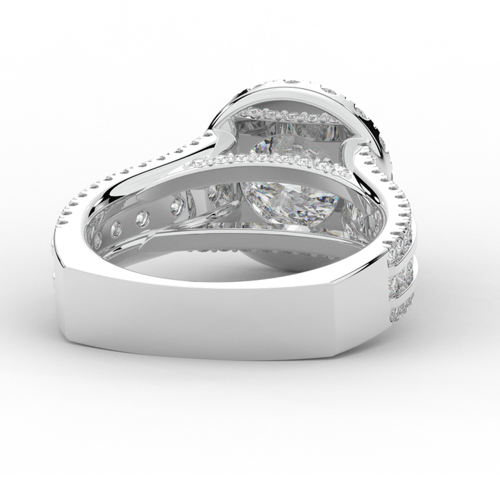 2.90CT.TW ROUND LAB DIAMOND HALO ENGAGEMENT RING - Nazarelle