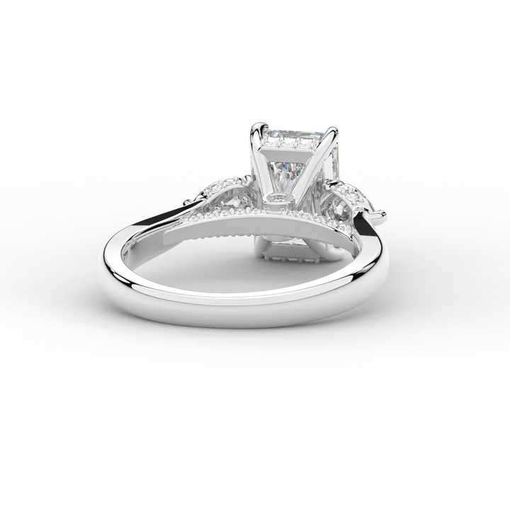 2.40CT.TW RADIANT LAB DIAMOND 3 STONE ENGAGEMENT RING - Nazarelle