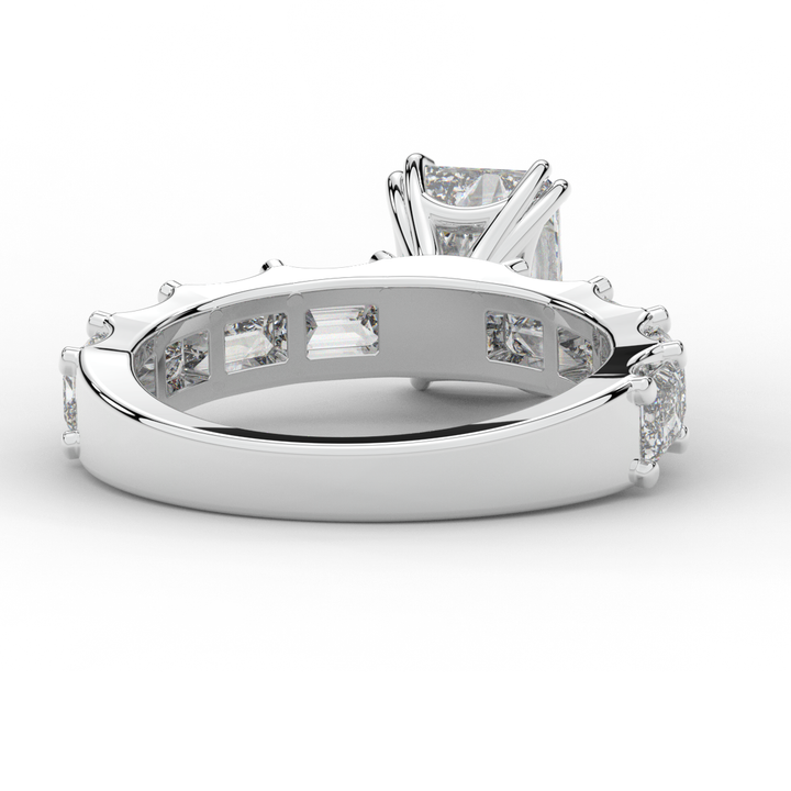 3.75CT.TW RADIANT LAB DIAMOND SOLITAIRE ENGAGEMENT RING - Nazarelle