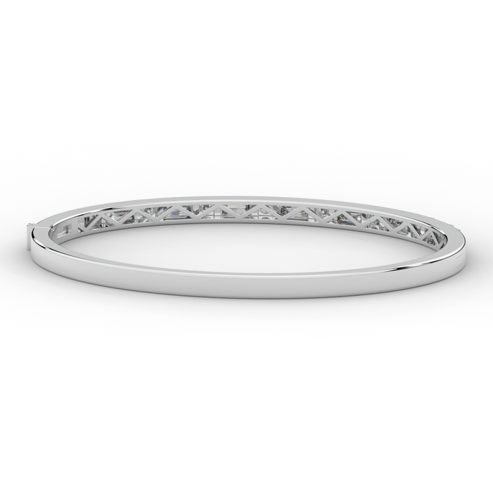 2.75CT.TW ROUND AND EMERALD CUT LAB DIAMOND SHARED PRONG BANGLE - Nazarelle