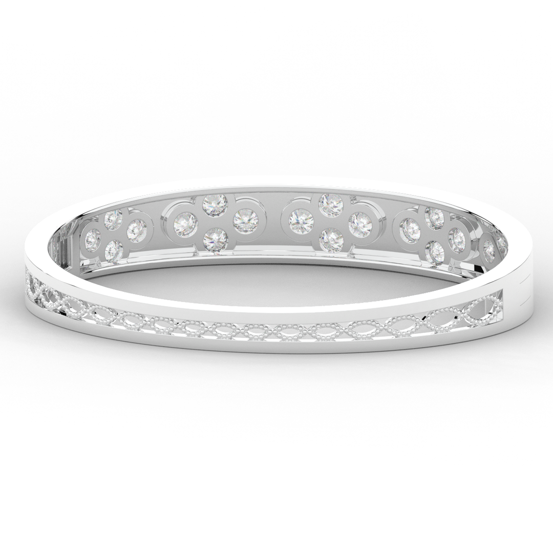 4.10CT.TW ROUND LAB DIAMOND BEZEL SET BANGLE - Nazarelle