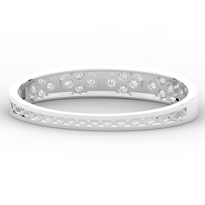 4.10CT.TW ROUND LAB DIAMOND BEZEL SET BANGLE - Nazarelle