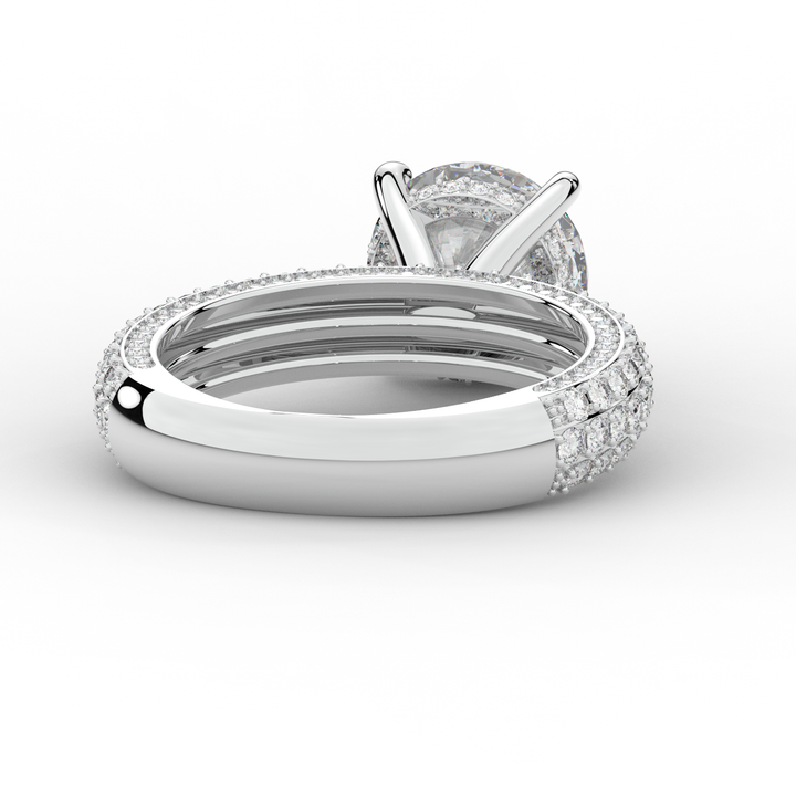 4.80CT.TW ROUND LAB DIAMOND UNDERHALO ENGAGEMENT RING - Nazarelle