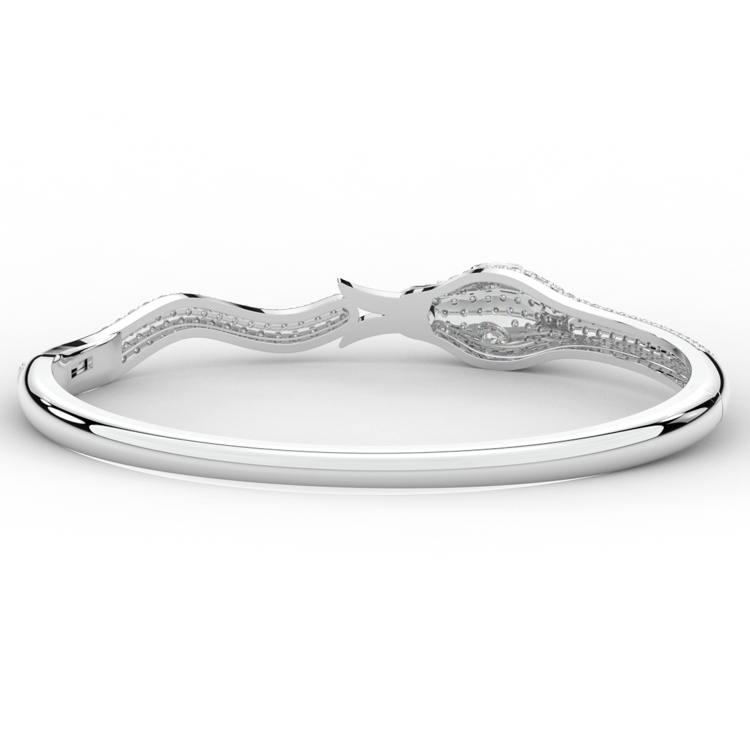 2.00CT.TW ROUND AND PEAR LAB DIAMOND SNAKE BANGLE - Nazarelle