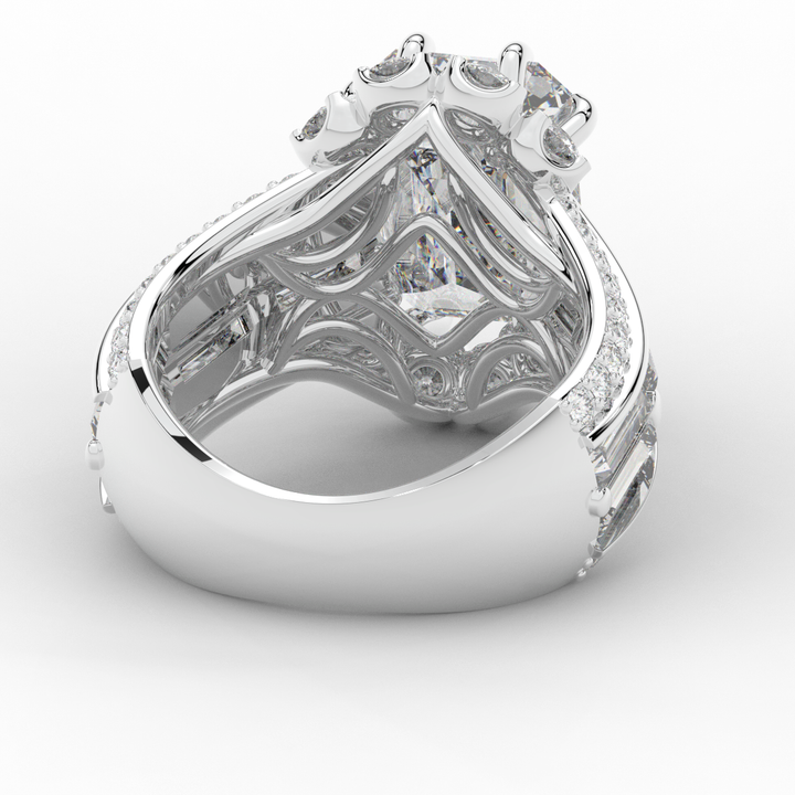 8.25CT.TW EMERALD CUT LAB DIAMOND HALO ENGAGEMENT RING - Nazarelle