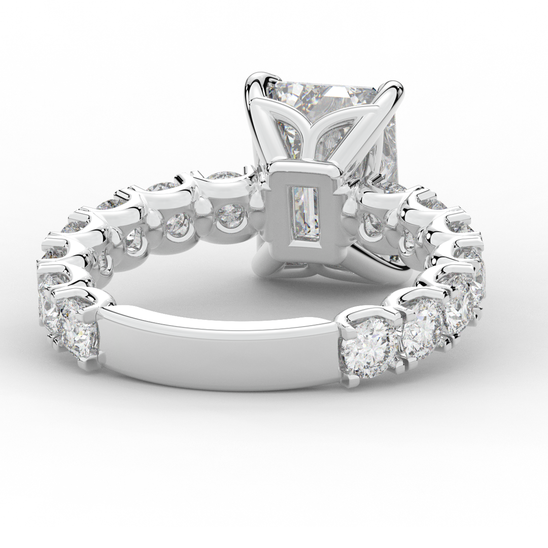 4.35CT.TW EMERALD CUT LAB DIAMOND ENGAGEMENT RING - Nazarelle