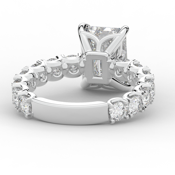 4.35CT.TW EMERALD CUT LAB DIAMOND ENGAGEMENT RING - Nazarelle
