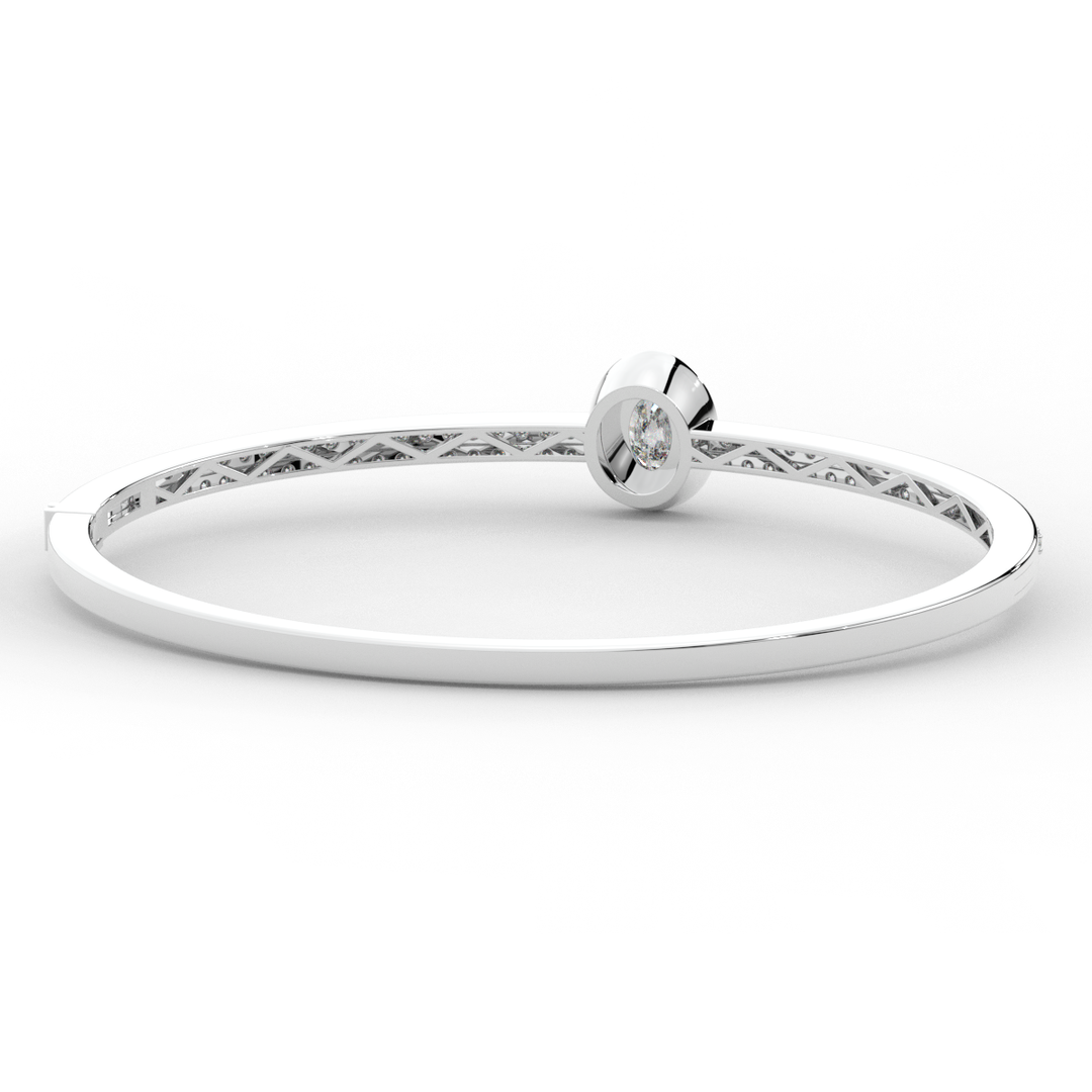 1.40CT.TW OVAL AND ROUND LAB DIAMOND BANGLE - Nazarelle