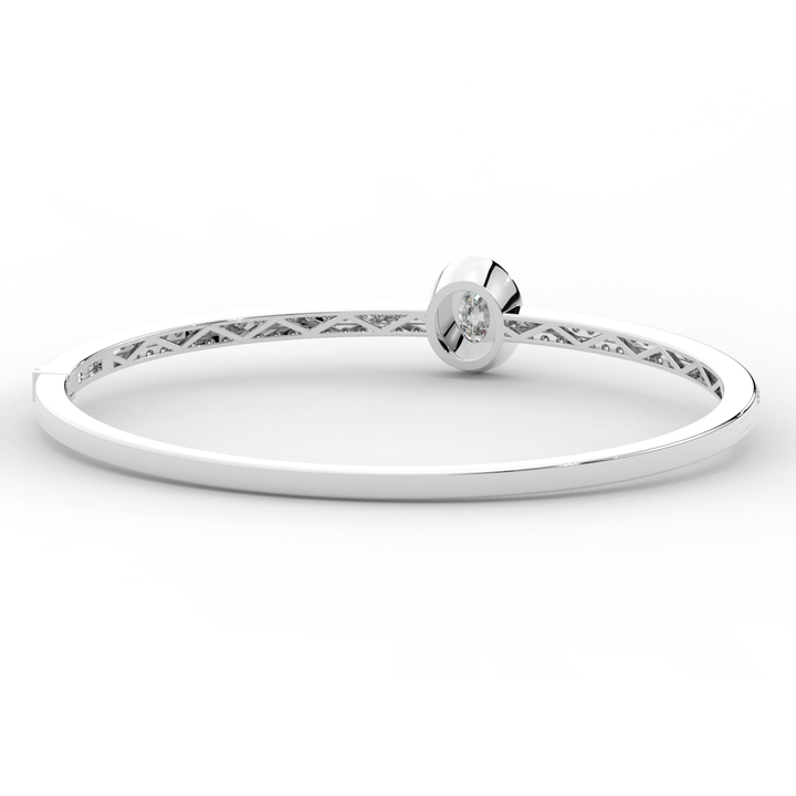 1.40CT.TW OVAL AND ROUND LAB DIAMOND BANGLE - Nazarelle