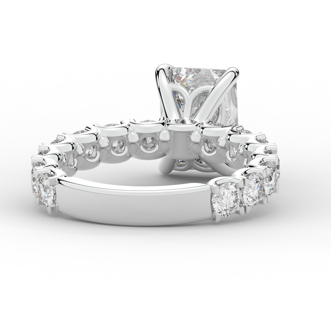 4.35CT.TW EMERALD CUT LAB DIAMOND ENGAGEMENT RING - Nazarelle