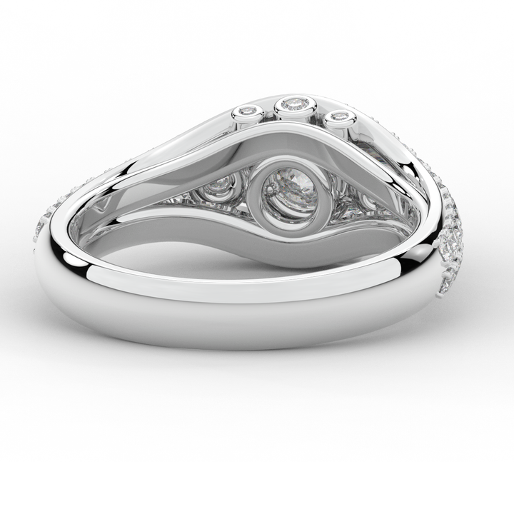 1.90CT.TW ROUND LAB DIAMOND THREE STONE ENGAGEMENT RING - Nazarelle