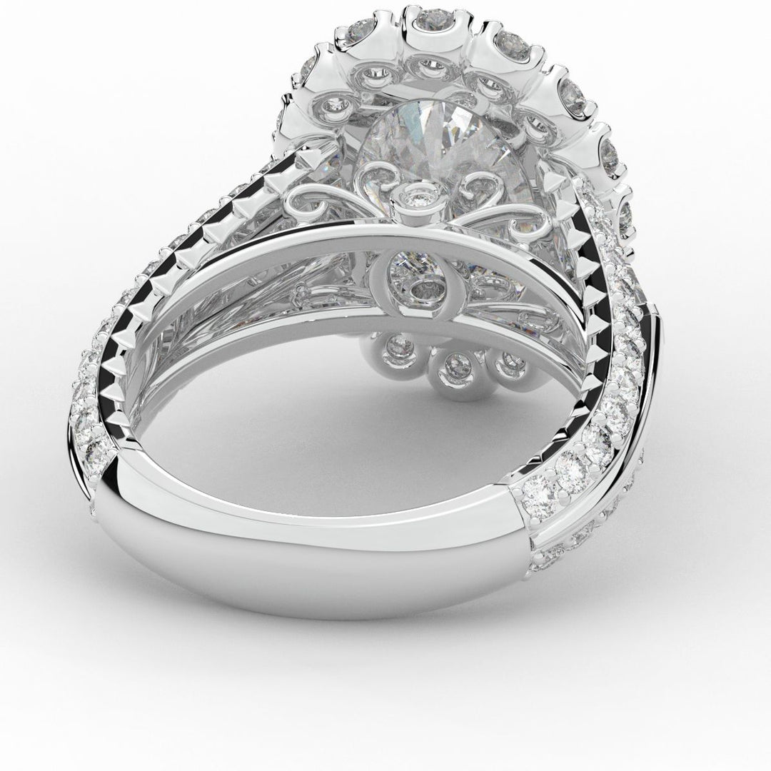 5.75CT.TW OVAL LAB DIAMOND HALO ENGAGEMENT RING - Nazarelle