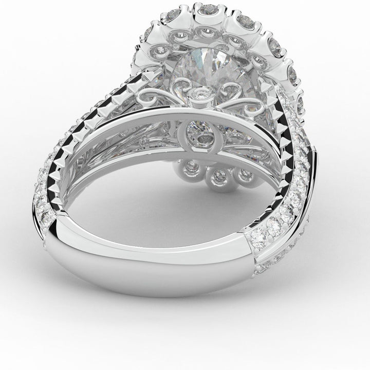 5.75CT.TW OVAL LAB DIAMOND HALO ENGAGEMENT RING - Nazarelle