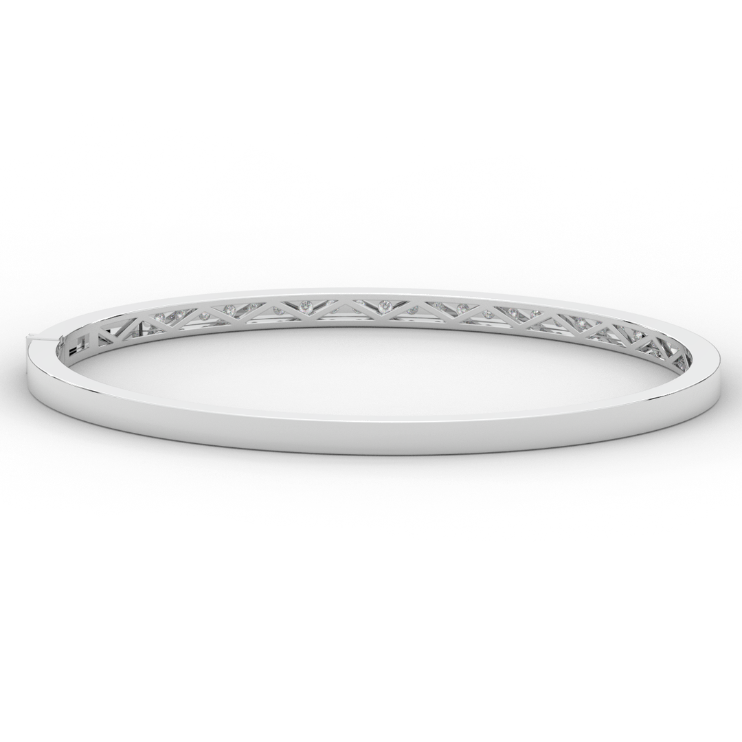 0.90CT.TW ROUND LAB DIAMOND BANGLE - Nazarelle