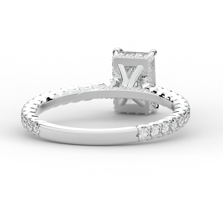 2.10CT.TW RADIANT LAB DIAMOND UNDERHALO SOLITAIRE ENGAGEMENT RING - Nazarelle