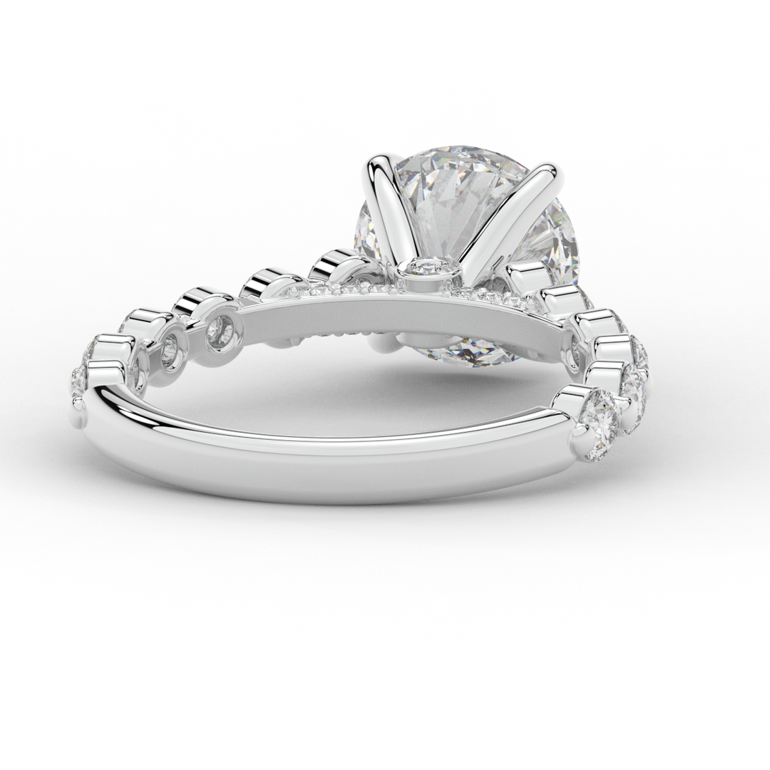 3.90CT.TW ROUND LAB DIAMOND ENGAGEMENT RING - Nazarelle