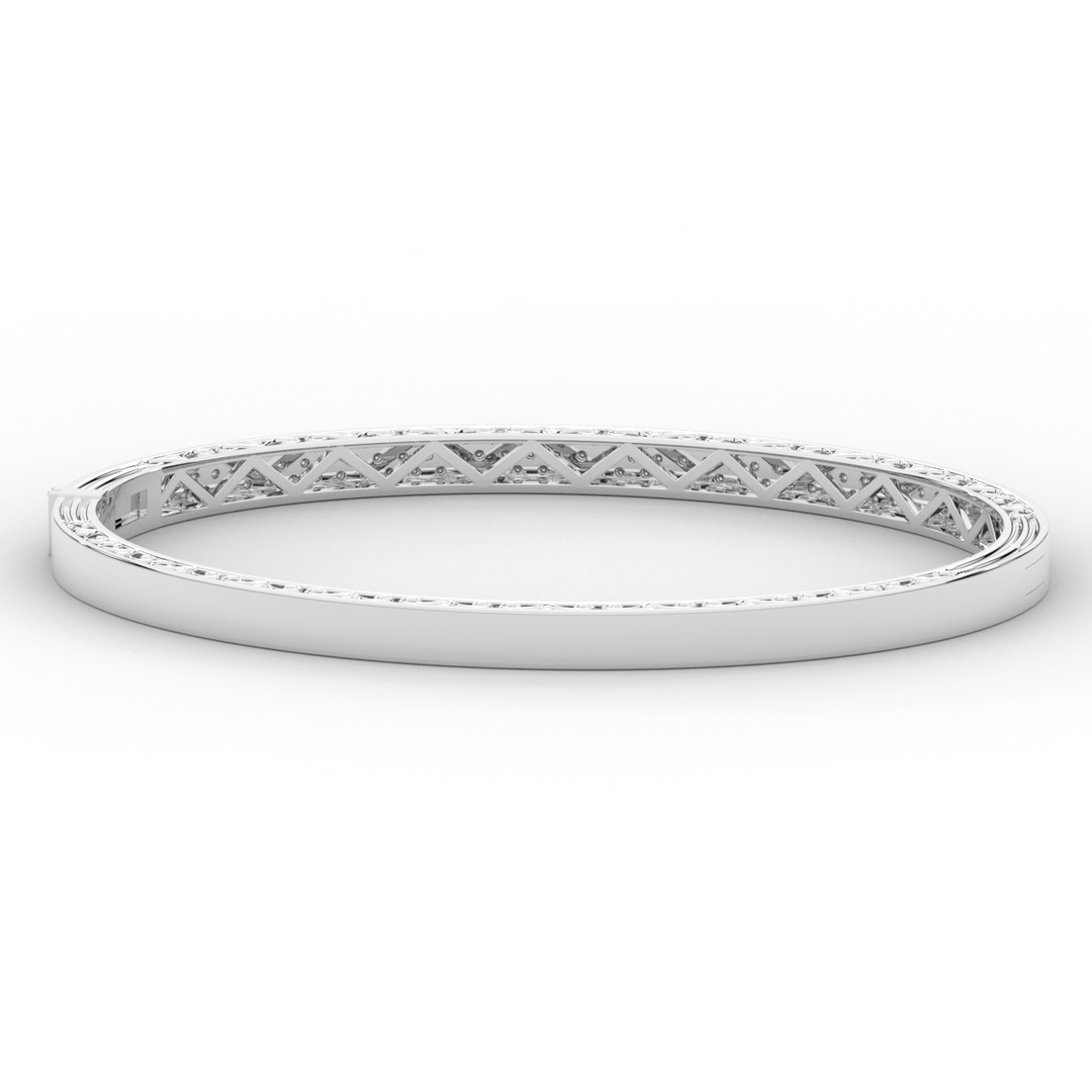 0.75CT.TW 3 ROW ROUND LAB DIAMOND  BANGLE - Nazarelle