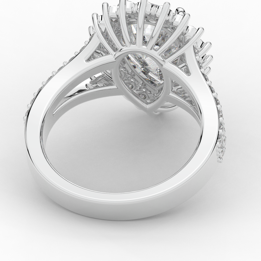 3.60CT.TW ROUND LAB DIAMOND ENGAGEMENT RING - Nazarelle