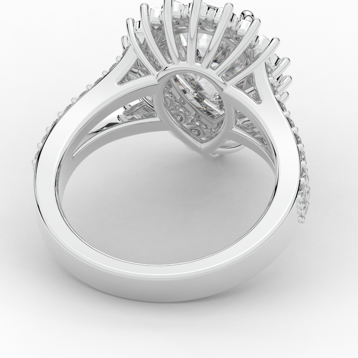 3.60CT.TW ROUND LAB DIAMOND ENGAGEMENT RING - Nazarelle